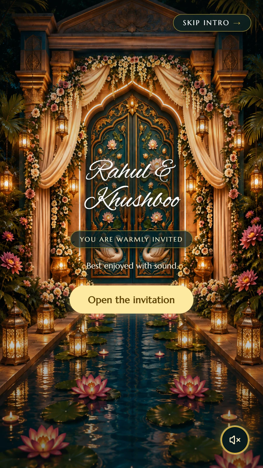 Romantic Wedding Invitation Website for Dreamy Water Theme invitation preview