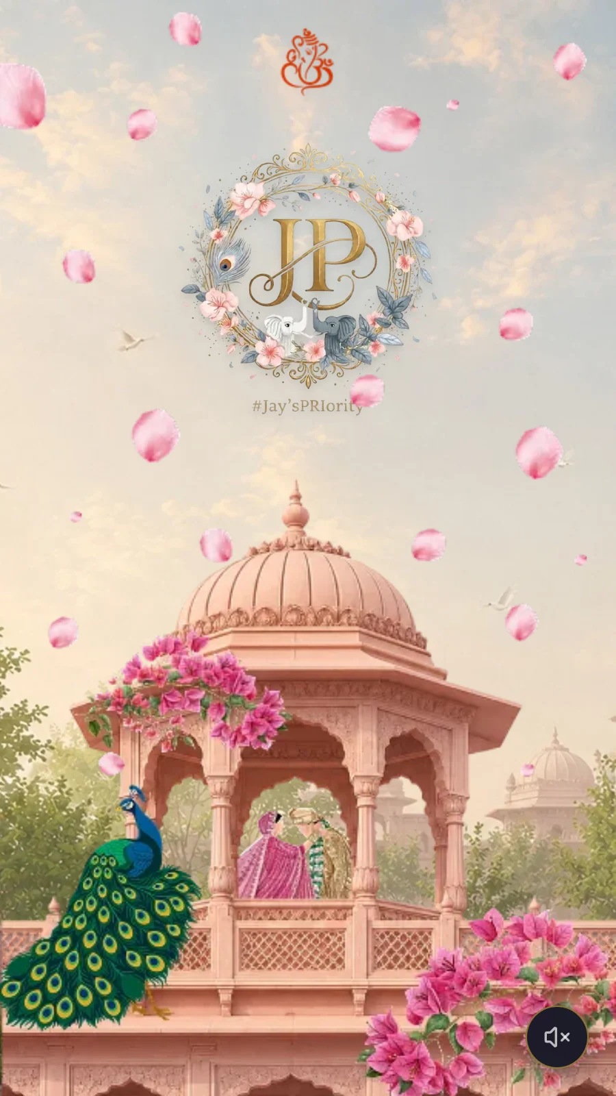 Royal Palace Wedding Invitation Website with Floral Elegance invitation preview
