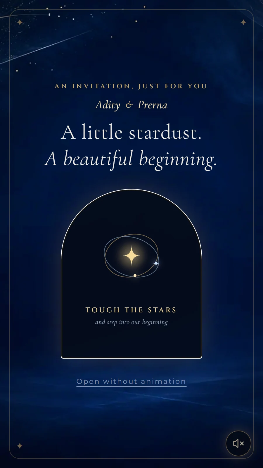 Wedding Website with Luxury Night Sky Wedding Theme invitation preview