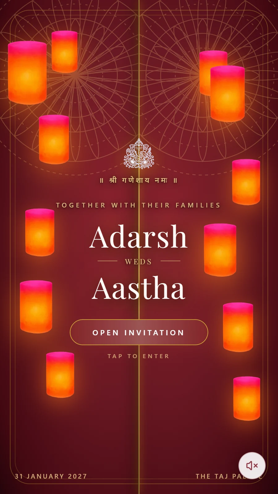 Wedding Website with Romantic Sunset Themes invitation preview