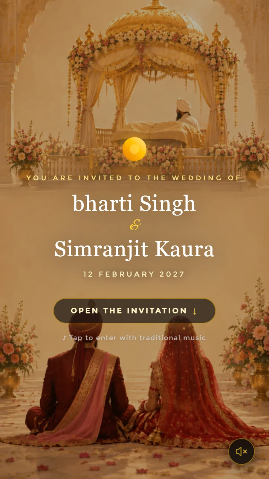 Wedding Website with Soft Floral Vintage Style invitation preview